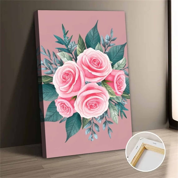 Vintage Pink Roses Canvas Wall Art 30x40