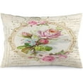 thumbnail image 1 of Vintage Pink Roses Frame Pillow Covers Decorative Lumbar Throw Pillowcase 12x20 Inch Couch Cushion Cover for Home Decor Living Room Bedroom College Dorm Bed Car Sofa Sofa, 1 of 6