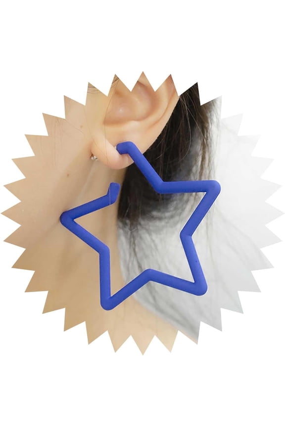 Vintage Pink Star Dangle Earrings Large Star Drop Earrings Hollow Star Earrings Luck Star Stud Earrings Candy Color Star Earrings Jewelry for Women