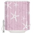 thumbnail image 1 of Vintage Pink Starfish Bathroom Shower Curtains with 12 Hooks Polyester Waterproof Shower Curtain for Stalls and Bathtubs Summer Coastal Beach Marine Life Decorative Bathroom Curtain 72x96 Inches, 1 of 9