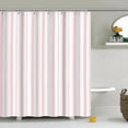 thumbnail image 1 of Vintage Pink Striped Fabric Shower Curtain for Bathroom, Rustic Farmhouse Shower Curtain, Boho French Country Cottagecore Style, 66x72inch, 1 of 6