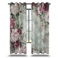 thumbnail image 1 of Vintage Pink and Red Roses Floral Window Curtains, Shabby Chic Blackout Drapes 2 Panels for Bedroom Living Room, 1 of 8