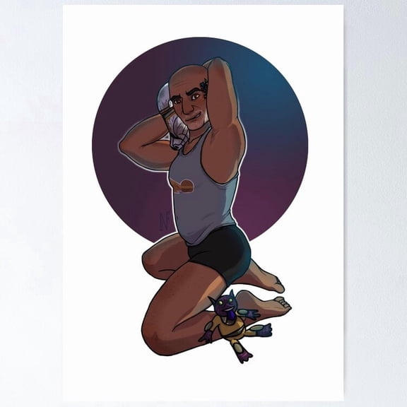 Vintage Pinup Character Retro Gaming Aesthetic Wall Decor, Unframed Poster