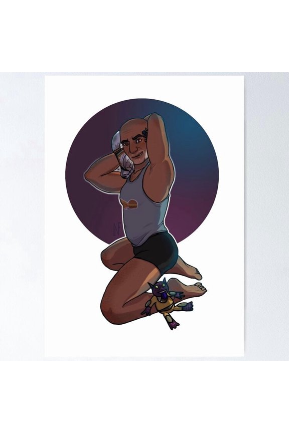 Vintage Pinup Character Retro Gaming Aesthetic Wall Decor, Unframed Poster