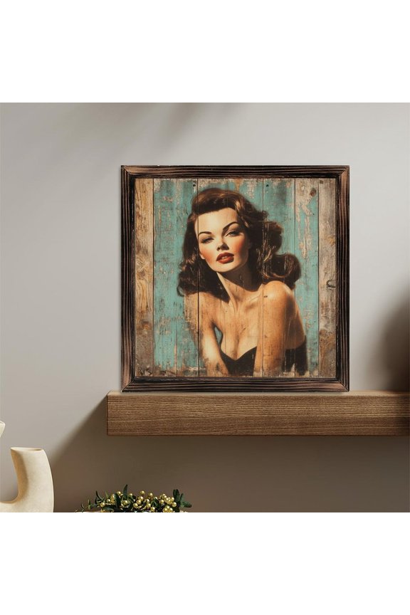 Vintage Pinup Girl Decor Wooden Sign Wall Plaque - Vintage Art Decoration, Wall Decoration - Ideal Gift For Home Decoration, Living Room, Bathroom, Bedroom, Garden, Dining, Bar, Cafe, Festival Part
