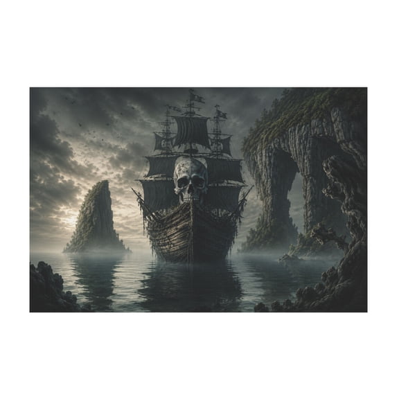 Vintage Pirate Ship Fantasy Boat Scenery Canvas Wall Art for Bedroom Living Room Office Print On Canvas 12*18in