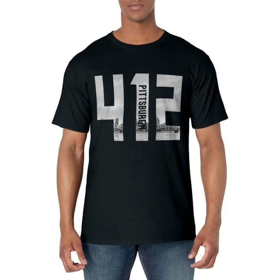 Vintage Pittsburgh Pennsylvania 412 Area Code Skyline T-Shirt