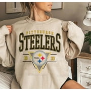 WOODCHILL Vintage Pittsburgh Sweatshirt, Pittsburgh Football Fan shirt, Game Day apparel, Sand Color, Size L