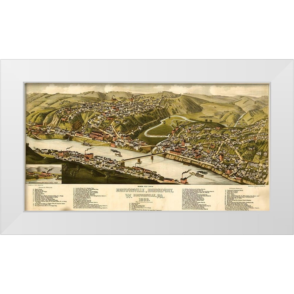 Vintage Places 24x14 White Modern Wood Framed Museum Art Print Titled