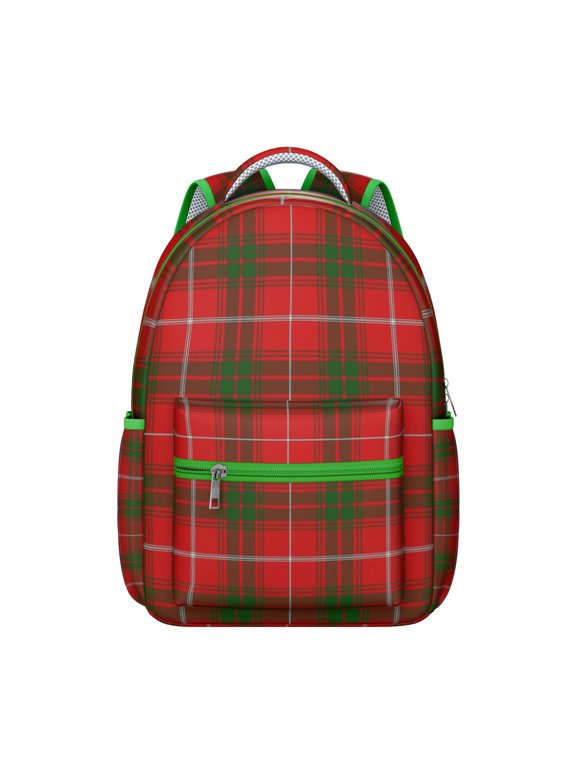 Vintage Plaid Backpack Retro Checkerboard and Buffalo Plaid Pattern School Bag for Students and Teens