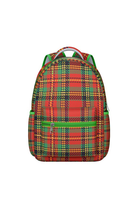 Vintage Plaid Backpack Retro Checkerboard and Buffalo Plaid Pattern School Bag for Students and Teens