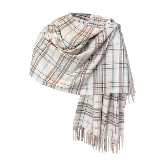 Vintage Plaid Scarfs For Women Warm Shawls And Wraps For Evening Dresses Soft Poncho Coat Thick Cardigan Wrap Cozy Womens Winter Scarf Blue One Size