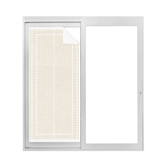 Vintage Plaid Window Privacy Film Boho Winter Country Farmhouse White Dot Plaid Decorative Glass Window Film UV Blocking Static Cling Non-Adhesive Sticker Covering for Home Door 19.6 x 39.3 inches
