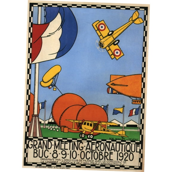 Vintage Planes Fly-In 1920 poster Metal Sign 8inx 12in Metal Print 8x12 Square Adults Best Posters