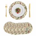 thumbnail image 1 of Vintage Plant Round 13 Inch Placemats Set of 6, Boho Botanical Flowers Green Leaf Ferns HeatResistant Non Slip Place Mats for Dining Table, Wipeable Braided Kitchen Table Mats for Housewarming, 1 of 9