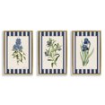 thumbnail image 1 of Stupell Industries Vintage Plant Studies over Stripes 3 Piece Gold Framed Floater Canvas Set, design by Corinne Haig, 25 x 17, 1 of 7