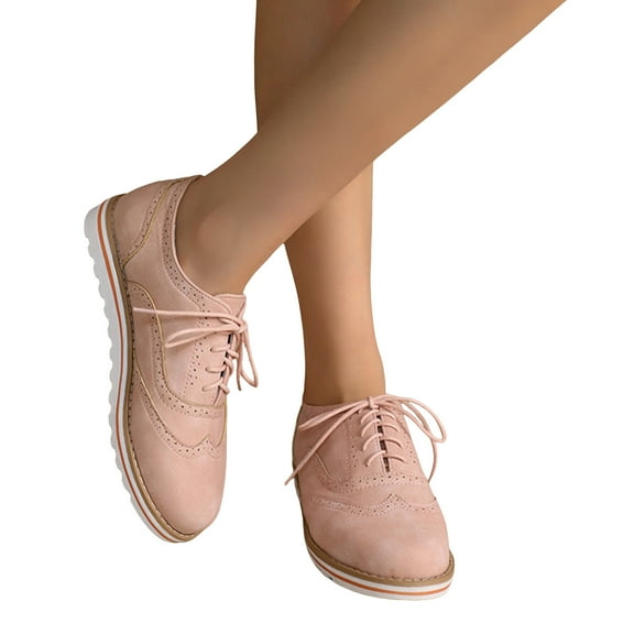 Vintage Platform Dress Ankle Boots for Women Spring Fall Retro Oxfords Shoes Flats Walking Fashion Sneakers