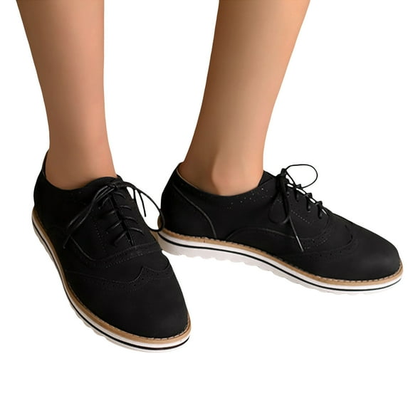 Vintage Platform Dress Ankle Boots for Women Spring Fall Retro Oxfords Shoes Flats Walking Fashion Sneakers
