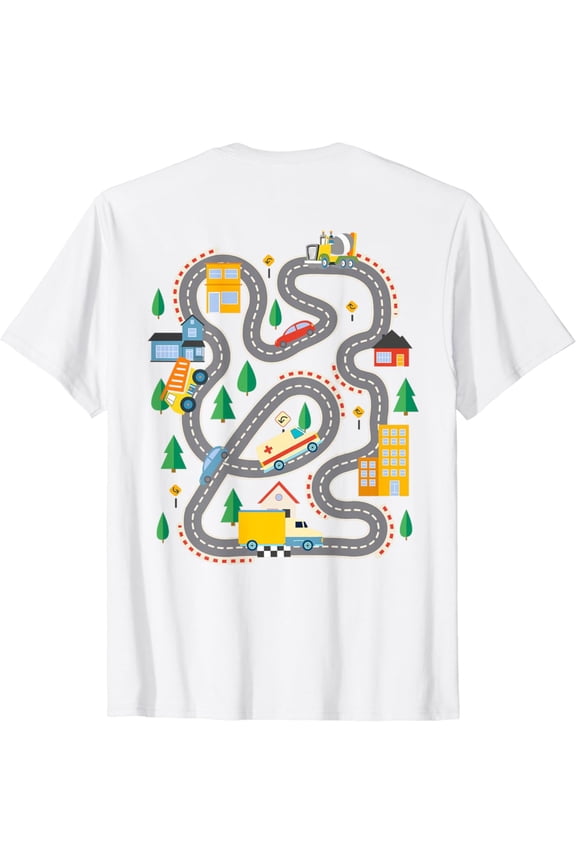 Vintage Play Cars On Dad Back Race Track Mat Father's Day T-Shirt S-5XL - Trending Birrthday Tee Gifts Vintage Tee -Birthday Gifts