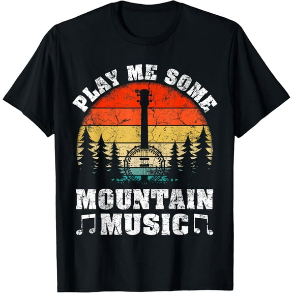 Vintage Play Me Some Mountain Music Mandolin T-Shirt