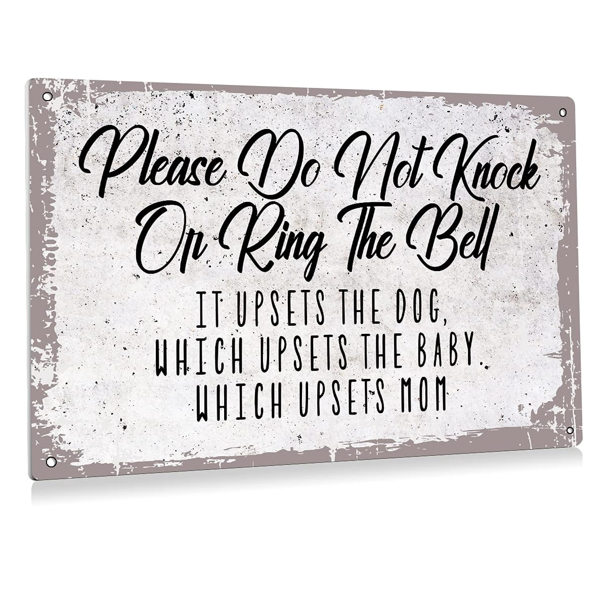 Baby Sleeping Sign For Front Door - Round Do Not Knock Wooden Hanging Sign With Rope, New Mom Gift, Rustic Nursery Decor - View #9