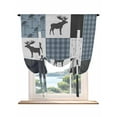 thumbnail image 1 of Vintage Pliad Tie Up Curtains for Windows 45 Inch Length Balloon Curtains Kitchen Adjustable Balloon Window Shade Farmhouse Bear Deer Trees Forest Checked Tie Up Bathroom Curtain Window 34"x45", 1 of 6