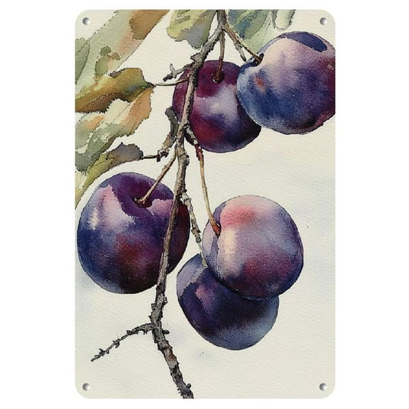 Vintage Plum Branch Iron Sign, 8x12 inches - Decorative Metal Wall Art for Home, Bedroom, Bar, Cafe, Office, or Farm, Western Home Decor, Artsy, Wall Decor, Perfect for Room Decor