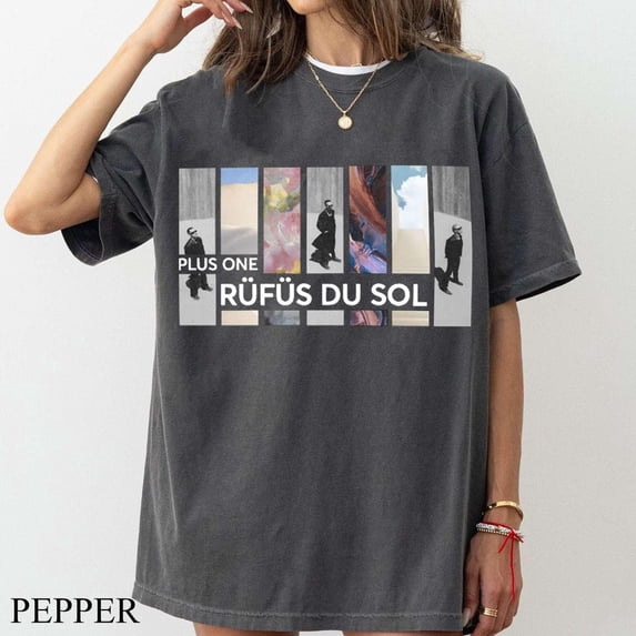 Vintage Plus One Rüfüs Du Sol T shirt, Hot Concert Music 2025, Rüfüs Du Sol Tour Gift For Fan ,Charcoal Color,Size XL