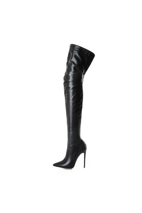 Vintage Pointed Toe Zipper High Heel Over The Knee Boots For Women Shoes Women High Heel Boots Size 14 Latex Thigh High Boots for Women Women High Boots Womens Knee High Riding Boots Wide Calf Olive