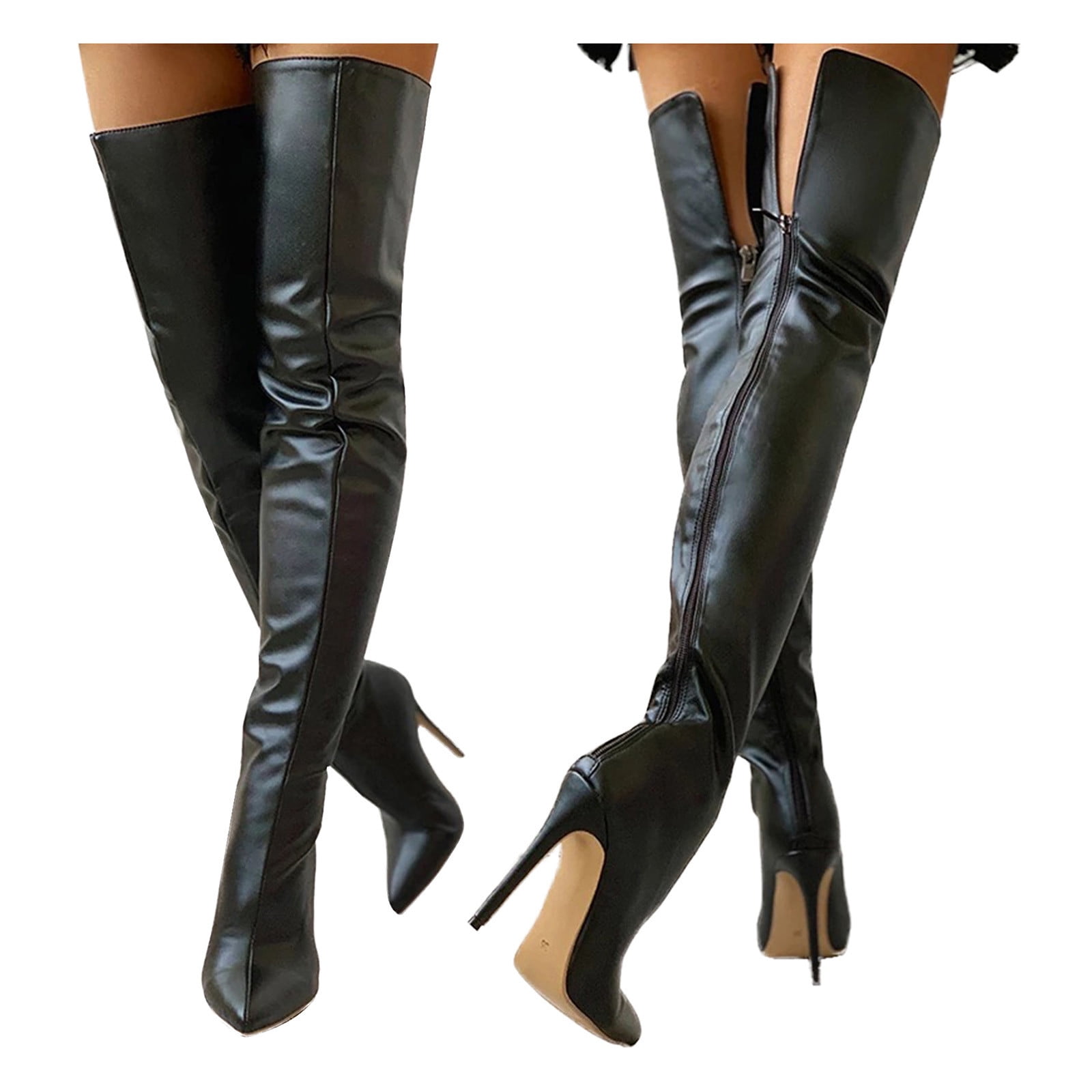 Vintage Pointed Toe Zipper High Heel Over The Knee Boots For Vintage Pointed Toe Zipper High Heel Over The Knee Boots For