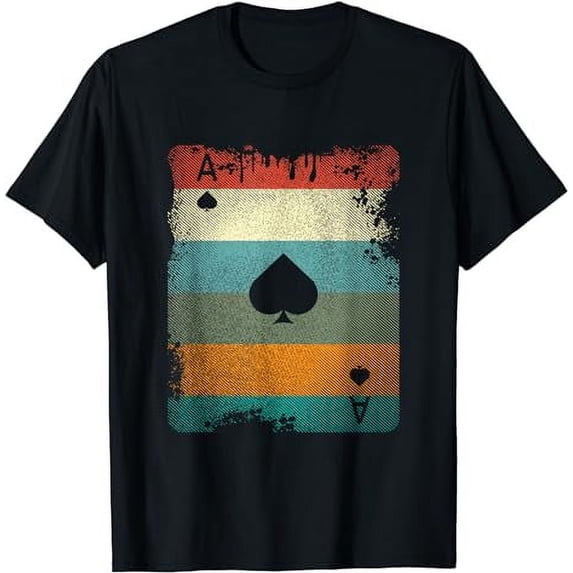 Vintage Poker Ace Of Spades TShirt Retro Cards Shirt Gift