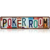 Vintage Poker Room Wall Decor Street Signs Metal Tin Signs 16 x 4 Inches