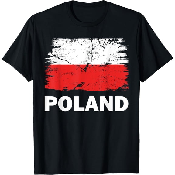 Vintage Poland Polish Flag Pride Support Pole T-Shirt