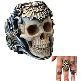 Vintage Stainless Steel Skull Rings for Men Silver Gothic Punk Biker Cool Bands Size 8 12 Walmart