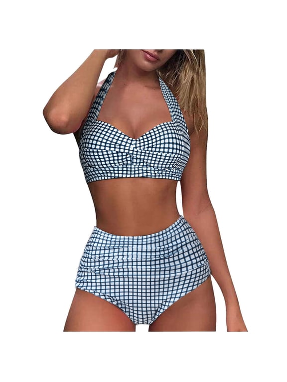 Vintage Polka Dot Bikini Swimsuit for Womens Retro High Waisted Bathing Suits Underwire Bikinis Set Two Piece Swimwear