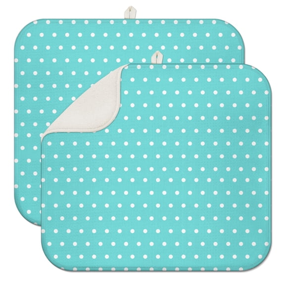 Vintage Polka Dot Dish Drying Mat – Traditional Dot Design, Charming Addition to Kitchen Countertops