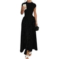 thumbnail image 1 of Vintage Polka Dot Midi Dress Women Elegant Slim Fit Flowy A Line Casual Summer Dress, 1 of 2