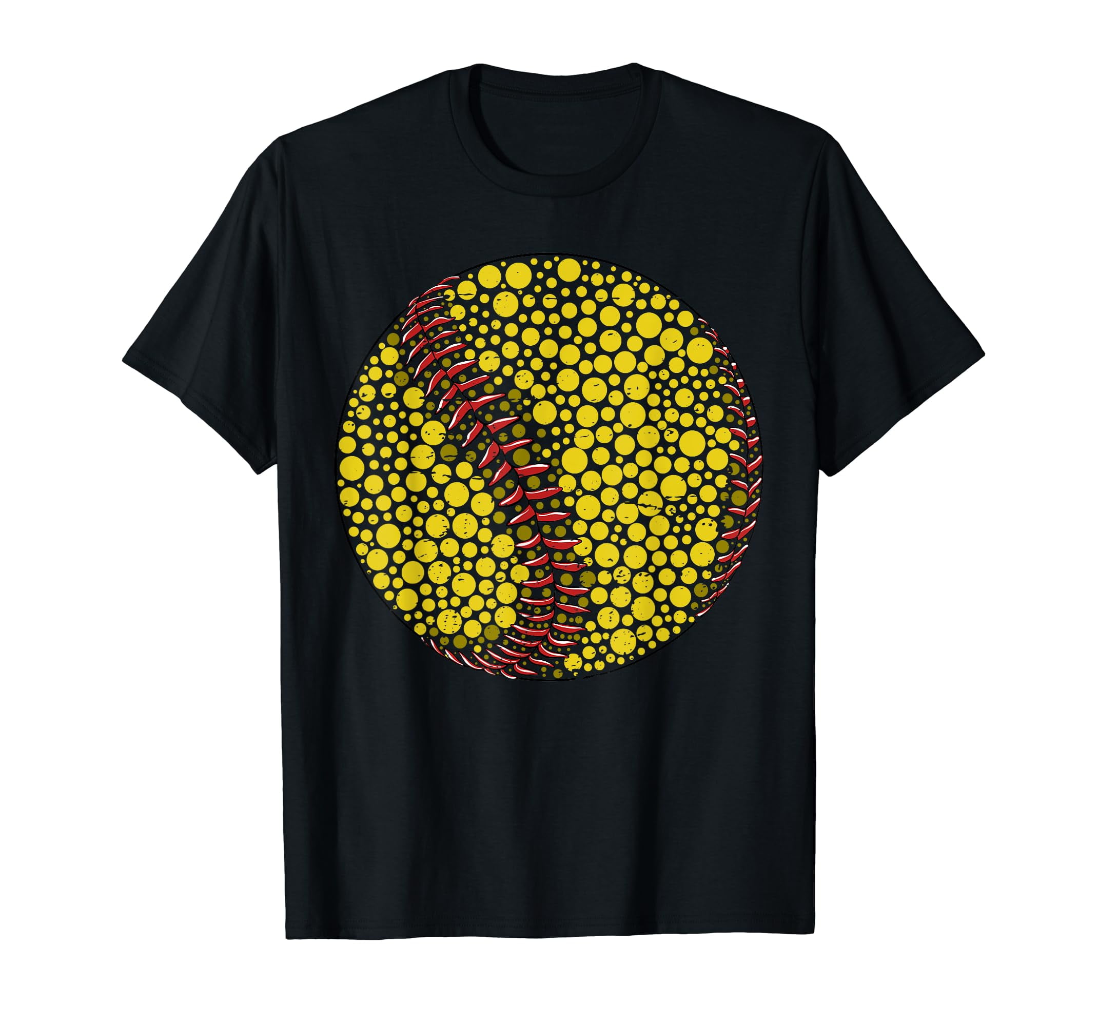 Vintage Polka Dot Softball Lover Player Dot Day Shirts Black TShirt