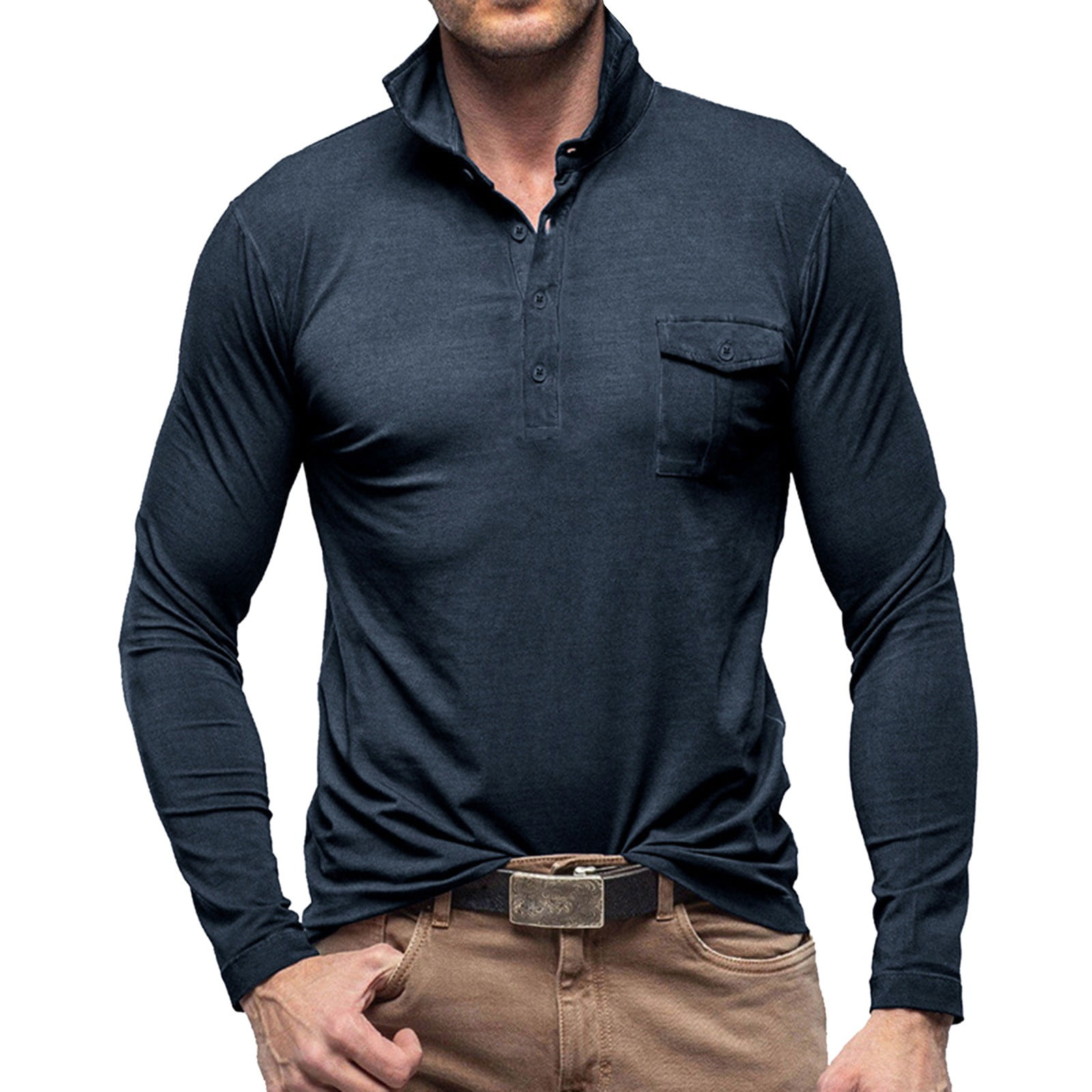 Vintage Polo Shirts for Men 1970s Fashion Casual Simple Solid Formal Shirt Plus Size Athletic Workout Shirt Walmart