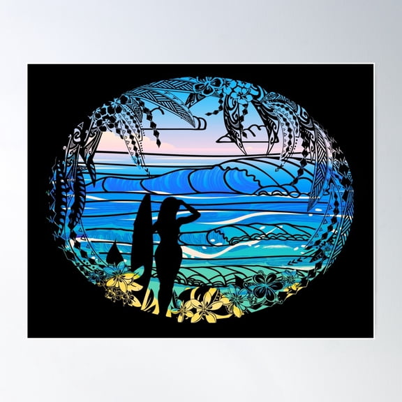 Vintage Polynesian Tribal Surf Art Poster Wall Art Modern Wall Decor For Living Room Bedroom Art