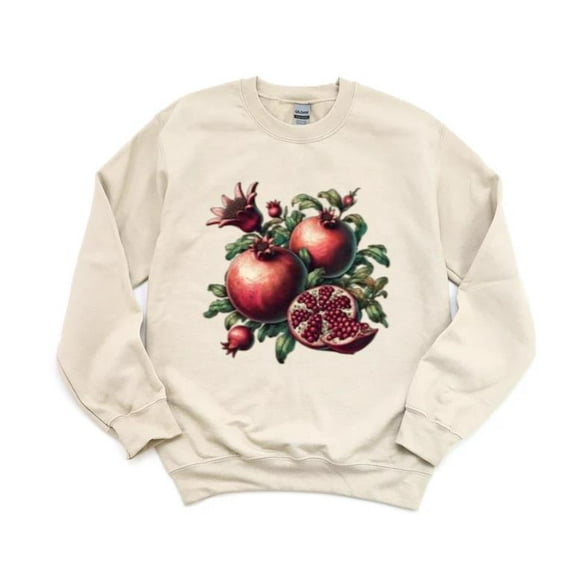 Vintage Pomegranate Botanical Fruit Tree Nature Garden Sweatshirt, for men & women, up to size 5XL