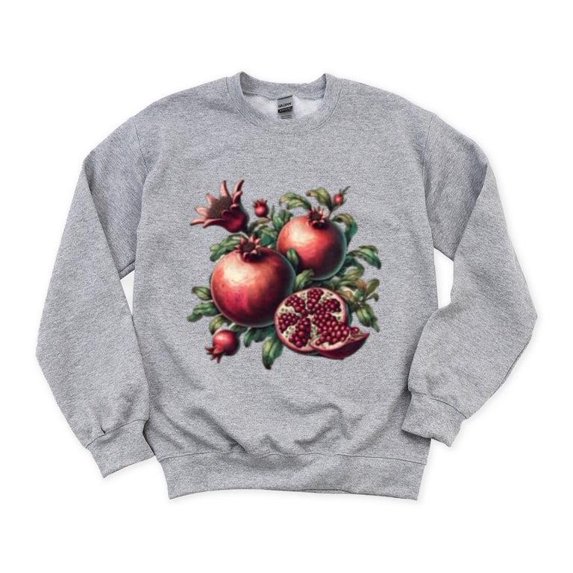 Vintage Pomegranate Botanical Fruit Tree Nature Garden Sweatshirt, for men & women, up to size 5XL