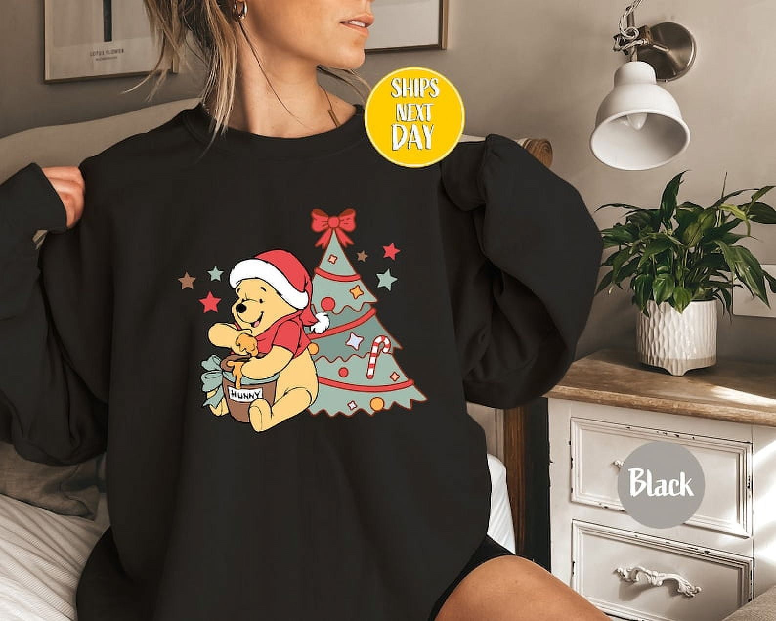 Vintage Pooh Christmas Light Sweatshirt, The Most Wonderful Time Of The