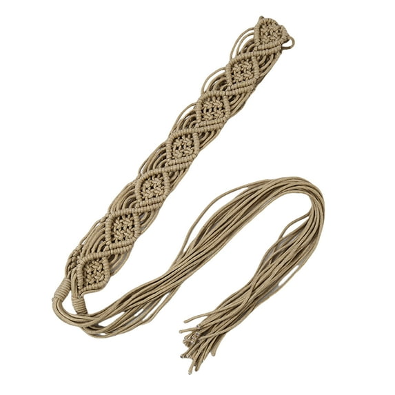 Vintage Popular Rope Belt for Women Fashion Handmade Crochet Waist Belt Girl Travel Waistband for Dress Vacation Belt
