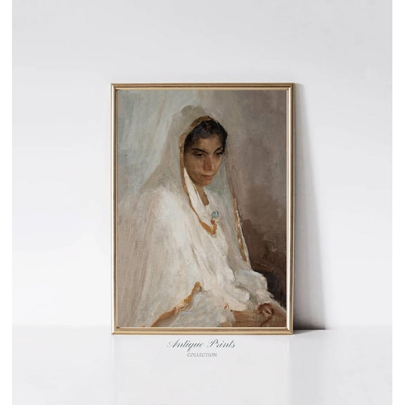 Vintage Portrait Of Woman, Indian Woman Portrait Wall Art, Antique Indian, India Print, India, UNFRAMED Poster, Wall Art for Decor, Present, 8x12