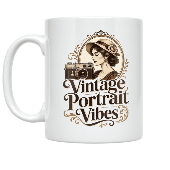 Vintage Portrait Photography Design - Photography Enthusiast - 11 oz Ceramic Coffee Mug