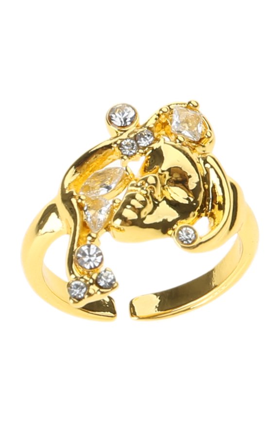 Vintage Portrait Ring Alloy Craftsmanship Finger Ring for Stylish Men and Women