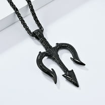 Vintage Poseidon Trident Titanium Steel Necklace