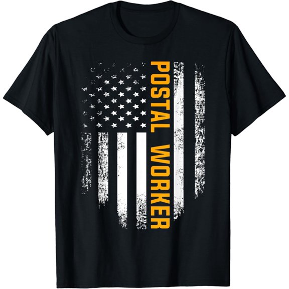 Vintage Postal Worker American Flag US Postal Service Gift T-Shirt mens t shirt，black，women，funny，misfits，men，journey