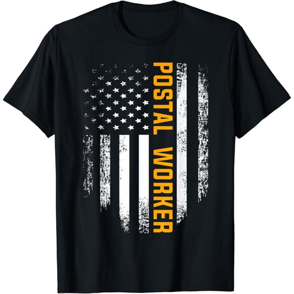 Vintage Postal Worker American Flag US Postal Service Gift T-Shirt mens t shirt，black，women，funny，misfits，men，journey